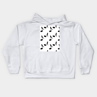 Black notes on a white background. Musical literacy. Kids Hoodie